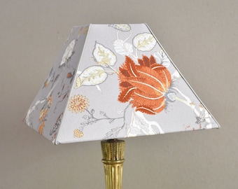 “Indira” square pyramid lampshade with Silver interior