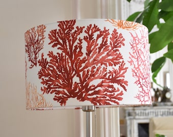 “Island Coral” cylinder lampshade RED