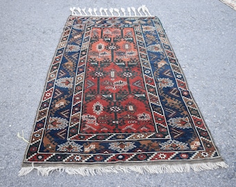 Turkish rug Small rug Oushak rug Cod5780 Bohemian rug Anatolian rug Doormat decor 2.2 x 4.9 ft Tribal area rug Vintage rug Wool rug