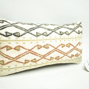 Handwoven wool pillow, Kilim pillow cover, Turkish pillow, Bohemian pillow, Throw pillow, Throw pillow, 8x16 Pillow cover, cushion code 1000