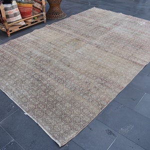 Oushak rug, Turkish large rug, Diningroom rug, Vintage rug 6.3 x 9.8 Ft Boho rug, Decorative rug, Anatolian rug, Handmade wool rug,  ZD7776