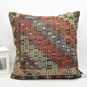 handwoven pillow / home decor pillow / 28x28 bohemian pillow / throw pillow / tribal pillow / floor pillow cover / kelim cushion code 902