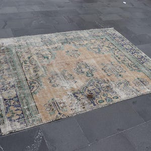 home decor area  rug , turkey rug , Free Shipping 5 x 6.9 ft, turkish rug , boho rug , rug , oushak rug , vintage rug , accent rug , zda1344