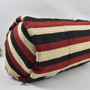 poszewka na poduszkę z wełny kilim / poduszka wałkowa / poduszka 8x16 / ręcznie robiona wełniana poduszka na sofę / dekoracyjna turecka poszewka na poduszkę kilim kod 144
