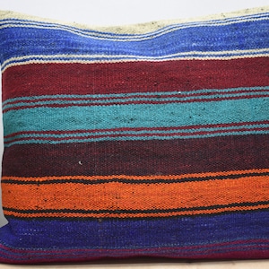 multicolor kilim pillow / boho decor pillow / turkish pillow / etsy pillow / floor pillow / tribal cushion / 20x24 pillow cover