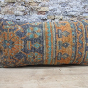 home decor pillow / aztec rug pillow / 12x24 boho pillow / ethnic design pillow / decorative rug pillow / tribal pillow / cushion /code 2147