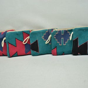 5 PIECES Boho purse, Handmade gifts, Vintage Coin purse, Wallet for women, Wool Kilim accessories, Turkish Kilim wallet, 7x9 inches code 42