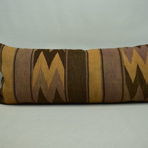 ethnic kilim pillow / boho decor pillow / lumbar kilim pillow / handmade kilim pillow / decorative pillow / 14x36 pillow cover / code 407