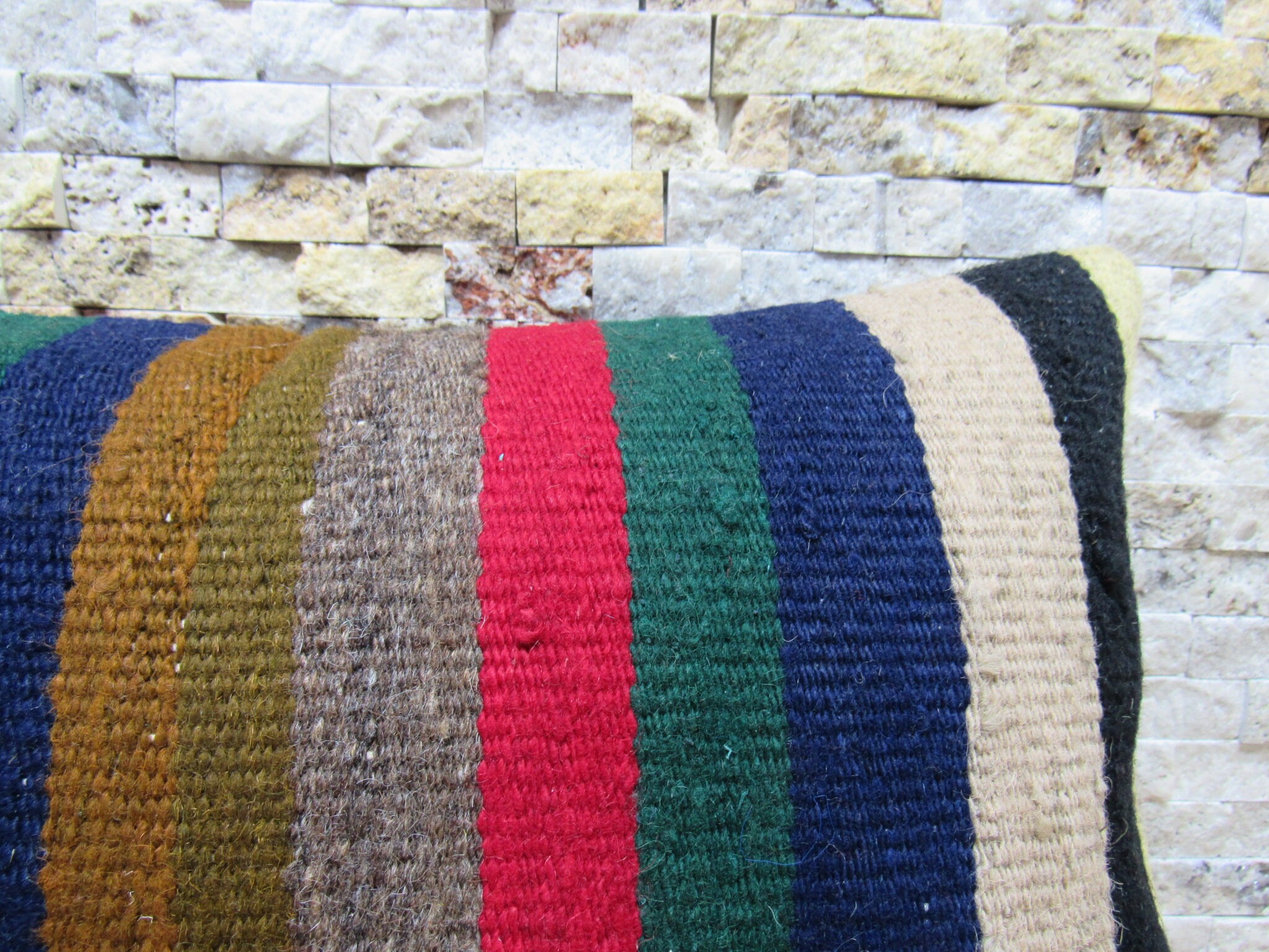 Handwoven striped design lumbar kilim pillow euro sham kilim Etsy