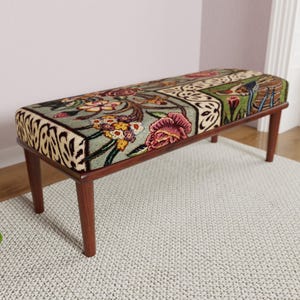 Oriental bench, Boho bench, Printed rug bench, Turkish rug bench, Oriental bench, Ottoman bench, Bedroom bench, Bedroom ottoman bench,