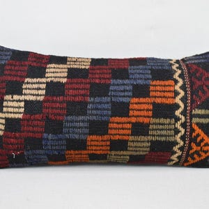 decorative pillow / tribal kilim pillow / aztec pillow / handcraft pillow / nomadic pillow / bench pillow / 10x20 pillow cover / code 2927