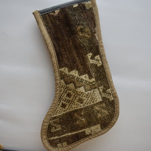 anatolian rug brown decorative kilim santa claus socks decorative christmas ornament socks christmas stocking 11x18 fireplace code 645