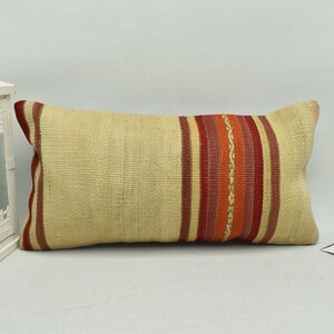 boho decor pillow / throw pillow / lumbar kilim pillow / decorative pillow / turkish pillow / tribal pillow / 10x20 pillow cover / code 2090