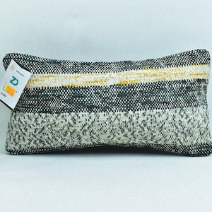 Handwoven wool pillow, Kilim pillow cover, Turkish pillow, Bohemian pillow, Throw pillow, Throw pillow, 8 x 16 Pillow cover, code448