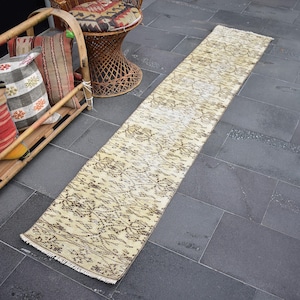 Vintage rug, Runner rug 1.6 x 7.7 Ft, Turkish rug, Handmade rug, Hallway rug, Entryway rug, Decorative rug, Anatolian rug, Boho rug ZDA0812