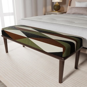Ottoman bench, Decorative bench, Turkish bench, Bedroom bench, Bedroom ottoman bench, Turkish rug bench, Boho bench, Oriental bench,