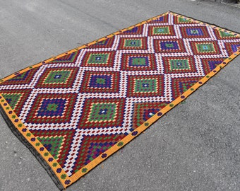 unique kilim rug, unique turkish kilim rug, free shipping 5.3 x 11.1 ft, vintage kilim rug, nomadic rug, turkey rug, area rug , zd894