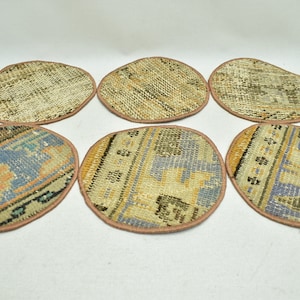 6 Pieces vintage placemat, Home decor coaster, 9x9 coffee and tea cup pad, Dining room accessories, American service, Mouse rug pad code 143