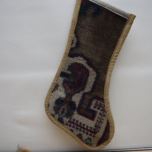 brown decorative kilim santa claus socks decorative christmas ornament socks christmas stocking 11x18 fireplace handmade socks code 649