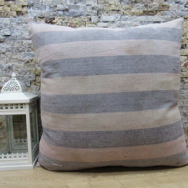 oreiller anatolian kilim / oreiller décor à la maison / oreiller de dinde / 24x24 oreiller rayé / oreiller tribal / jet oreiller / oreiller naturel / code 888