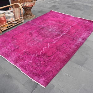Large rug, Turkish boho rug, Vintage wool rug, Bohemian rug, Oushak rug, Carpet, Oriental rug, Livingroom decor, 6.1 x 8.9 ft ZDA0884
