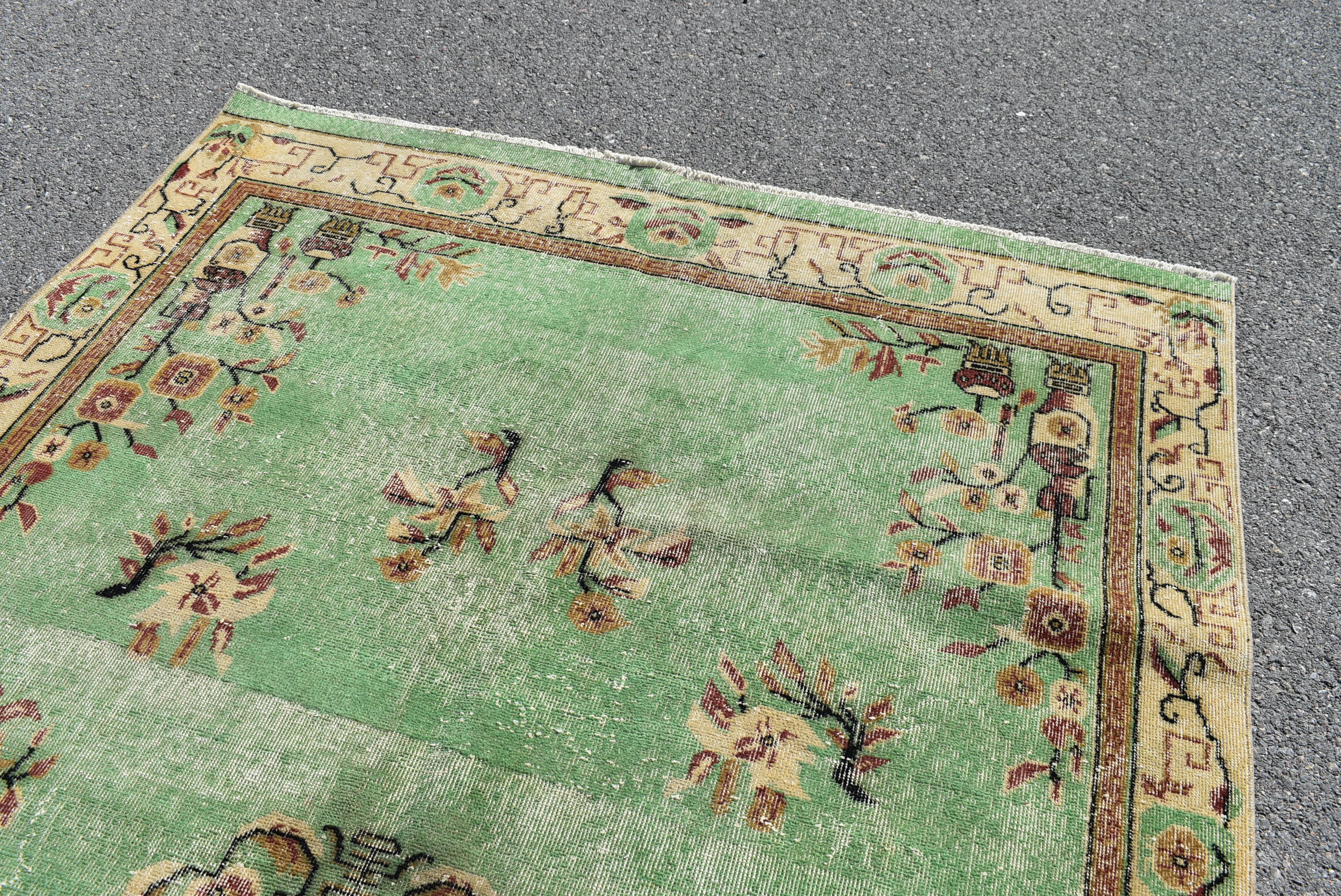 Vintage Area Rug Green Rug Bohemian Rug Tribal Rug Etsy