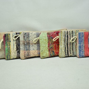 Oriental handmade bag, Coin pouch, Handmade purse, Small Makeup bag, Woman kilim wallets, 6 PIECES Turkish kilim purse, 7x9 inches code 46