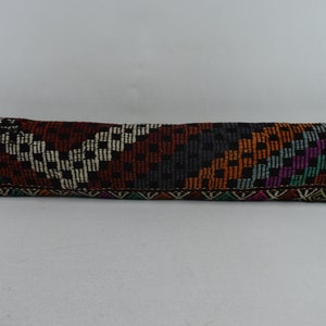 Organic kilim pillow, Ethnic kilim pillow, Decorative kilim pillow, Lumbar kilim pillow, Geometric pillow, 10x48 pillow cover, Code 20