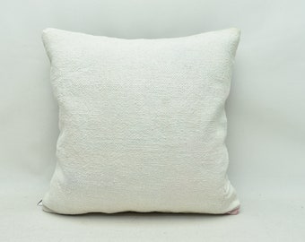 Rustic kilim pillow case, Boho decor, Home decor pillow, Beige kilim pillow, Kelim kissen, Authentic pillow, 18x18 pillow cover, code 6773