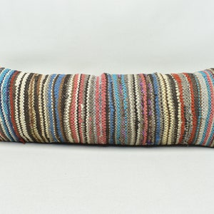 home decor kilim pillow / lumbar kilim pillow / anatolian pillow / boho decor pillow / ethnic kilim pillow / 12x36 pillow cover / code 977