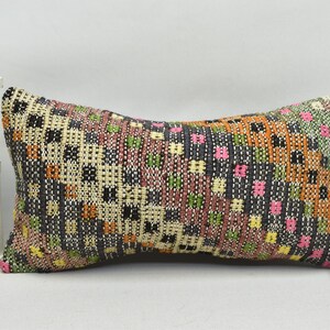 boho decor pillow / throw pillow / lumbar kilim pillow / decorative pillow / turkish pillow / tribal pillow / 10x20 pillow cover / code 2213