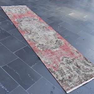 Oushak runner rug, Vintage rug, Turkish rug, 2.5 x 9.5 Ft, Corridor decor, Handmade rug, Runner rug, Floor rug, Organic wool rug, ZD6593