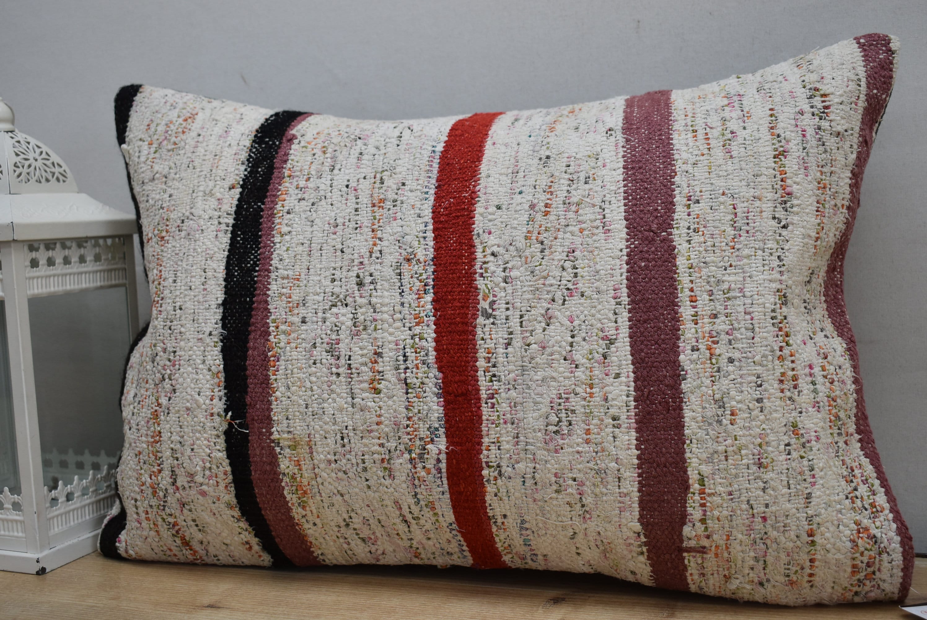 Handmade Cotton Kilim HandLoomed Floor Pillow Bohemian Cushion Cover 16" 20" 24" 