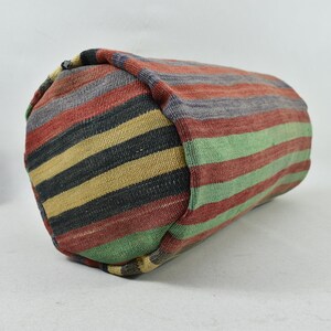 decorative pillow / striped kilim pillow / authentic pillow / handcraft wool pillow / pillow / bench pillow / 10x20 pillow cover / code 9