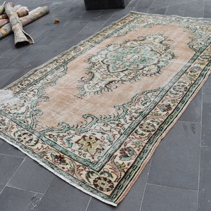 unique area rug, large oriental rug, Free Shipping 6.3 x 9.8 ft, bohemian rug, boho decor rug, area rug, wool rug , oushak rug zd1863