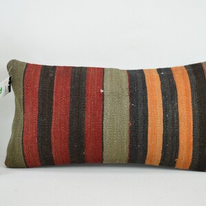 boho decor pillow / throw pillow / lumbar kilim pillow / decorative pillow / turkish pillow / tribal pillow / 10x20 pillow cover / code 2881