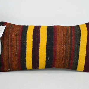 boho decor pillow / throw pillow / lumbar kilim pillow / decorative pillow / turkish pillow / tribal pillow / 10x20 pillow cover / code 2847