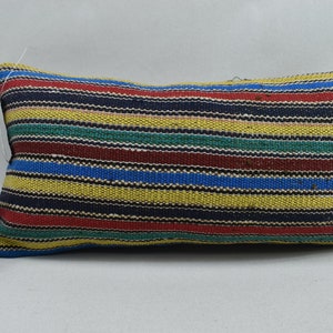 boho decor / throw pillow / lumbar kilim pillow / decorative pillow /  turkish pillow / armchair pillow / 10x20 pillow cover / code 3012