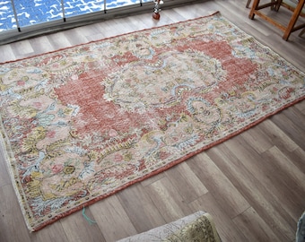 unique turkish rug, diningroom rug, large rug free shipping 5.7x10.2 ft, turkey rug, boho decor, area rug, floor rug , oushak rug zd148