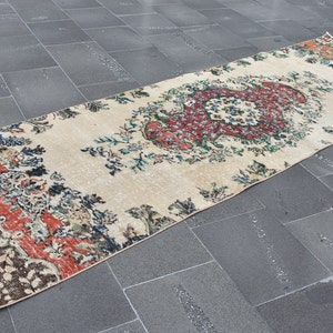 Oushak runner rug, Vintage rug, Turkish runner rug, 2.9 x 9.1 Ft, Corridor decor, Handmade rug, Stairway rug, Organic wool rug,  ZD5300