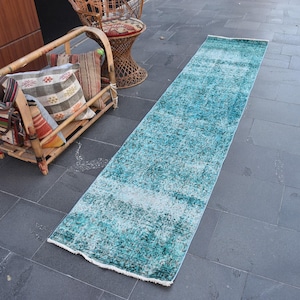 Turkish rug, Runner rug, Vintage rug, Handmade rug, 2.1 x 9.3 ft, Boho rug, Oushak rug, Home decor, Natural wool rug, Nomadic rug, ZDA1243