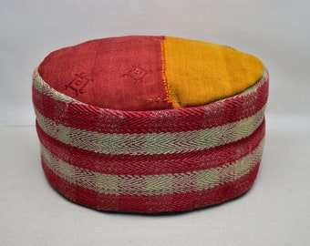 Ethnic kilim pouf, Garden pouf, Circle pouffe, Floor cushion, Kilim beanbag, Home decor pouf, Camping pouf 20x20 height 10 inches code 570