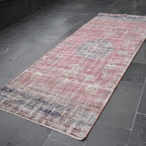 Turkish wool rug, Runner rug, Vintage rug, Hallway rug, 3.9 x 9.7 ft , Anatolian rug, Boho rug, Handmade rug, Entryway rug, Wool rug, ZD6081