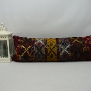 Natural rug pillow, Home decor pillow, Handwoven rug pillow, 12x36 Throw pillow, Sofa pillow, Decorative pillow, Pillow cover, code 2316