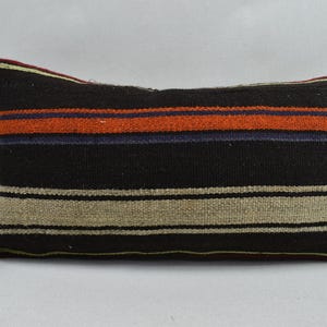 Ethnic kilim pillow cover, Boho decor pillow, Lumbar kilim pillow, Handmade kilim pillow, Decorative pillow, 10x20 pillow cover, code 3015