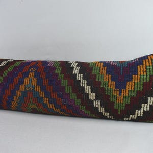 throw kilim pillow / decorative kilim pillow / lumbar pillow / handmade kilim pillow / boho decor pillow / 16x48 cushion cover code 918