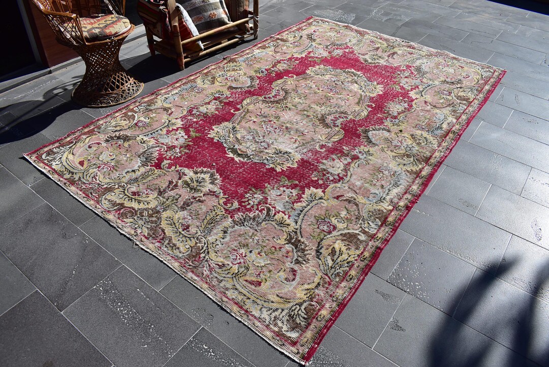 トルコ絨毯、手作りエリアラグ、オリエンタルヴィンテージラグ