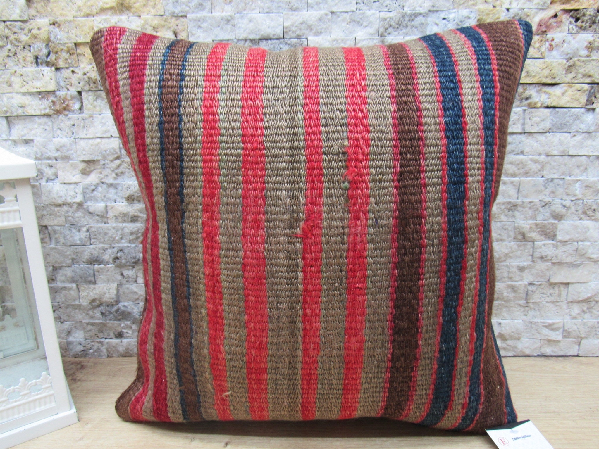 striped kilim pillow handwoven kilim pillow boho pillow 16x16 anatolian kilim pillow home decor decorative kilim pillow cushion cover 07119