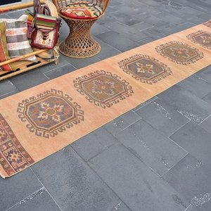 Wool Turkish Rug, Runner Rug, Free Shipping 2.4 x 11.9 Feet, Stairs Rug, Wedding Decor, Etsy Rug, Nomadic Rug, ZD6980