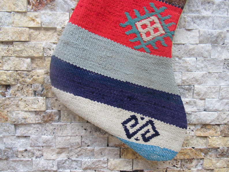 decorative tribal dowry kilim christmas ornament socks embroidery cecim kilim christmas stocking 11x18 christmas gift fireplace decor socks